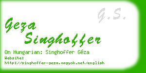 geza singhoffer business card