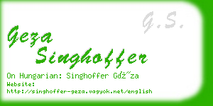 geza singhoffer business card